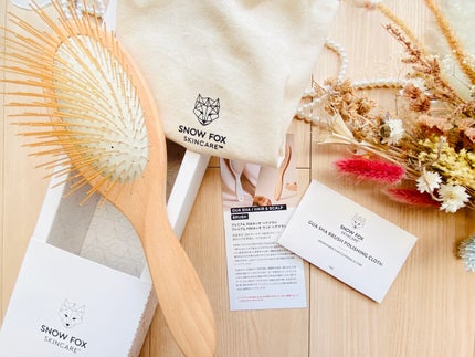 プレミアム FOXカッサ ウッド ヘアブラシ/SNOW FOX SKINCARE/メイクブラシを使ったクチコミ(4枚目)