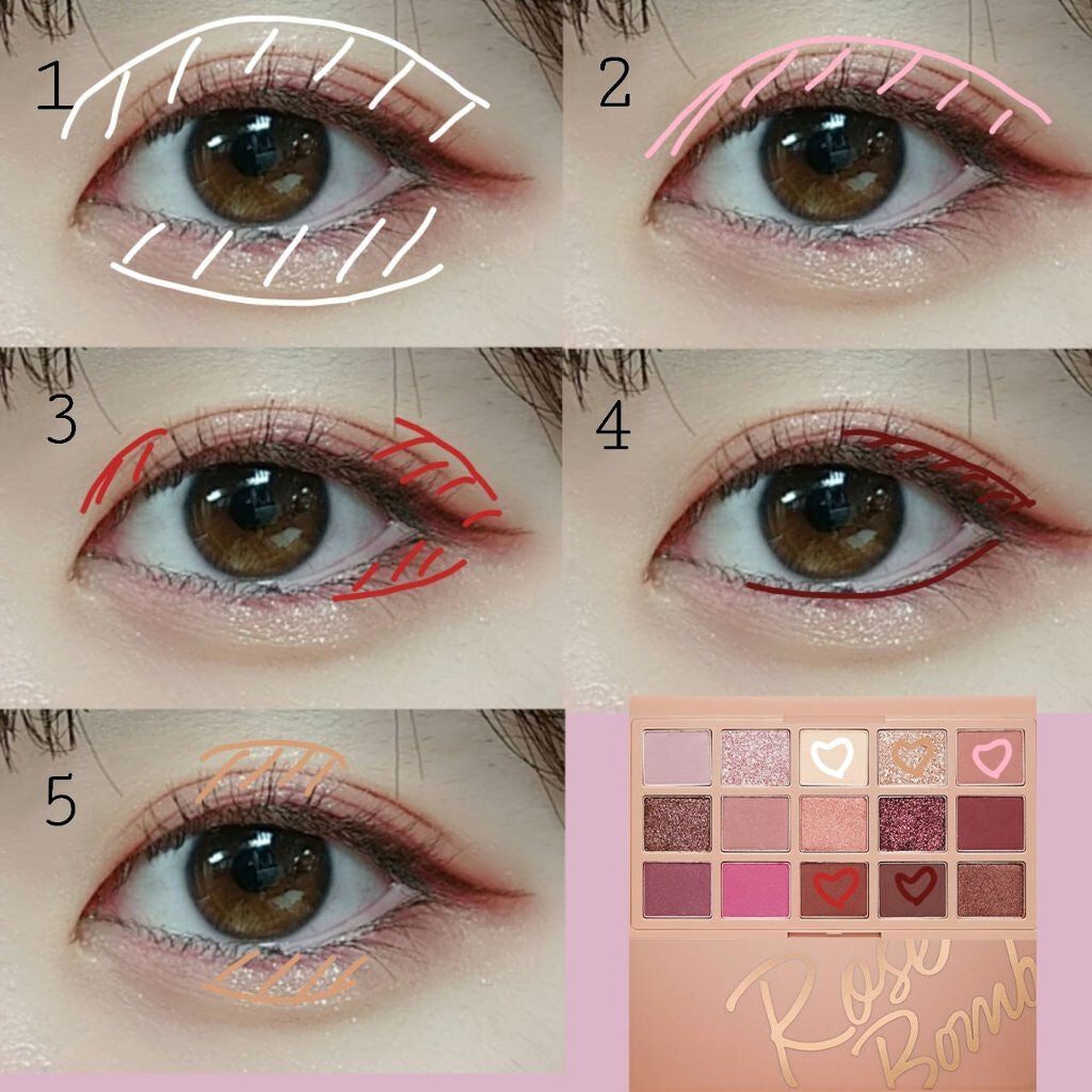 プレイカラーアイパレット ローズボム/ETUDE/アイシャドウパレットを使ったクチコミ(2枚目)