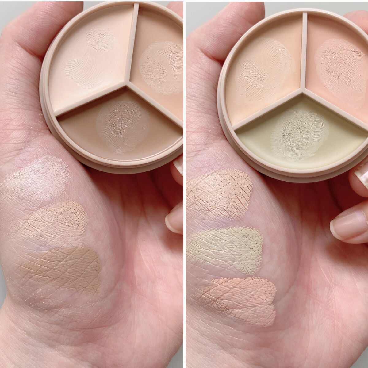 カバーパーフェクション トリプル ポット コンシーラー 02 コントゥアベージュ/the SAEM/パレットコンシーラーを使ったクチコミ（3枚目）