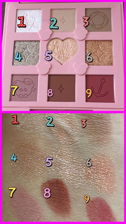 Love Bear 9色 アイシャドウパレット ストロベリーミルク/FlowerKnows/アイシャドウパレットを使ったクチコミ(2枚目)