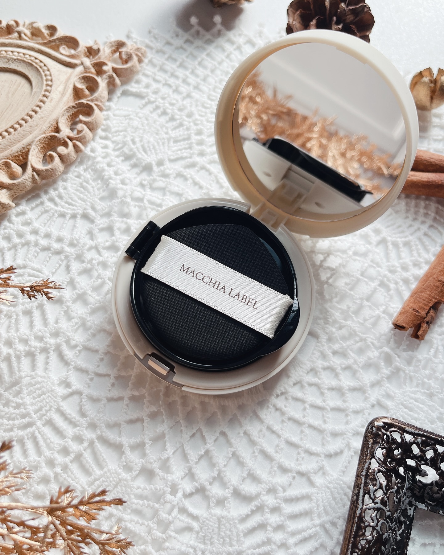 マットエステヴェール　クッション 03 ライトベージュ/Macchia Label/クッションファンデーションを使ったクチコミ（2枚目）