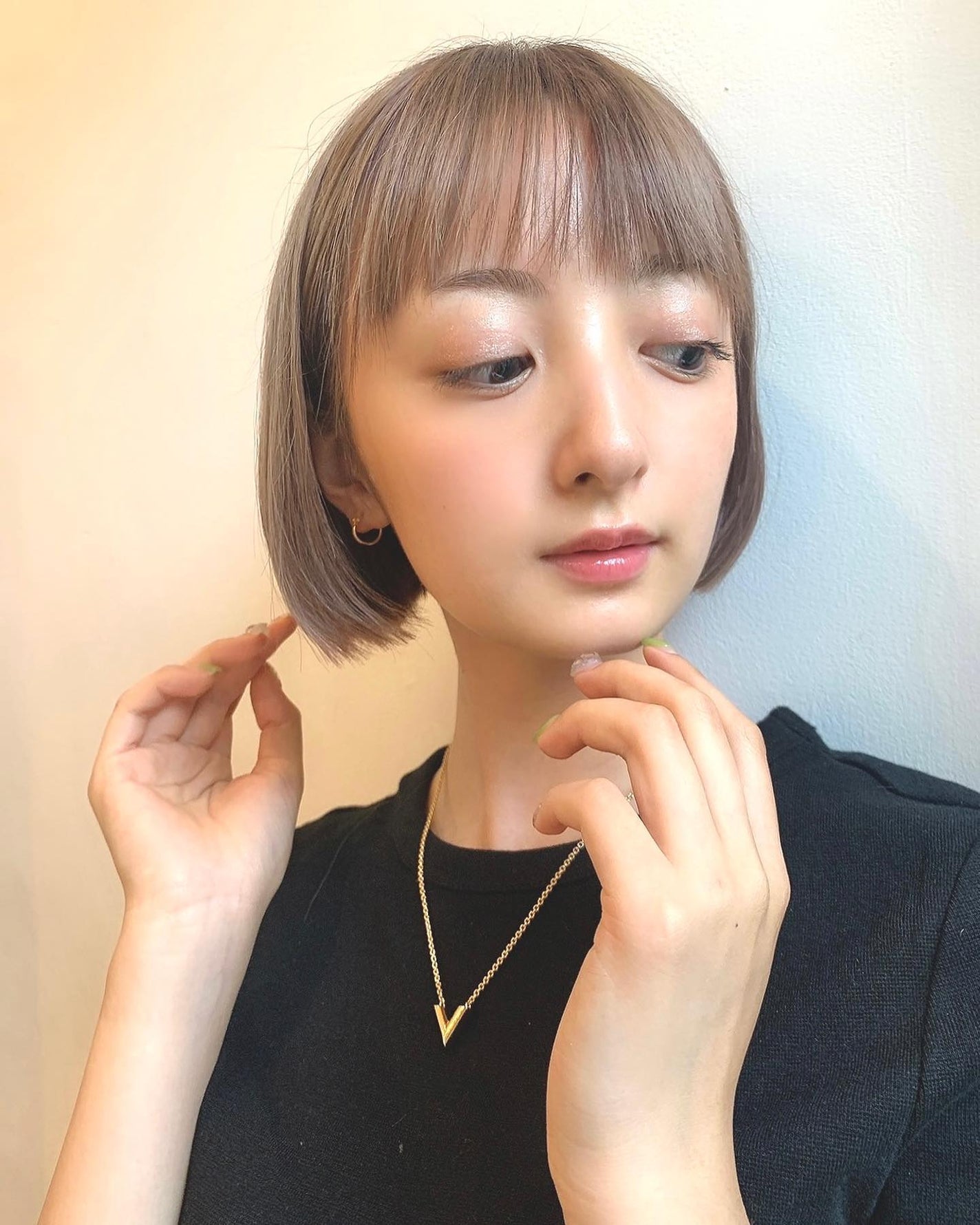 HARUNA on LIPS 「丸みボブ🙆♀️.ボブは顔の骨格と首の長さに合わせて切っていき..」(2枚目)