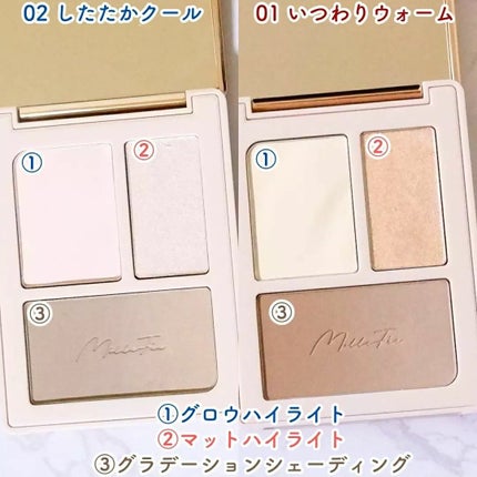 チート顔コントゥアパレット/MilleFée/パウダーハイライトを使ったクチコミ(2枚目)