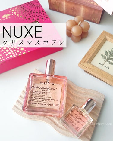 1本で全身に使えると人気のNUXE プロディジューオイルから、クリスマスコフレが登場✨11月22日発売です。

ボトルカラーは限定のピンク！かわいい〜♡
現品50ml＋ミニサイズ10mlのセットです。
