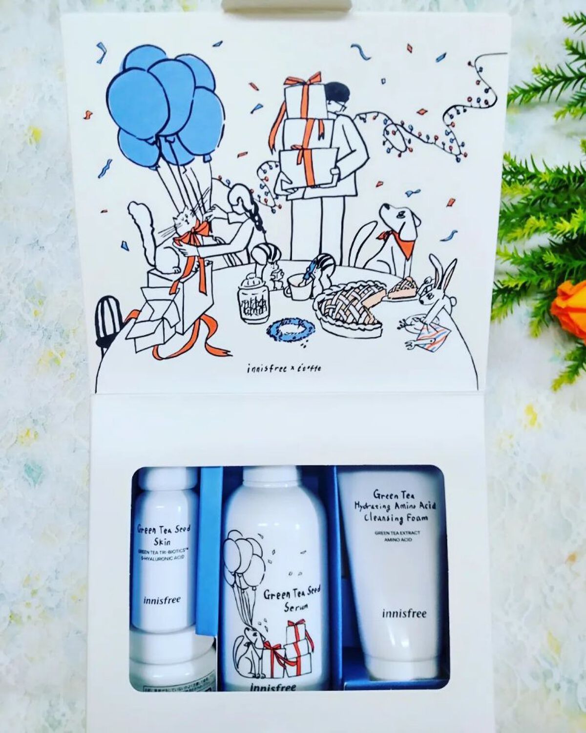 グリーンティーシード セラム N スペシャルセット/innisfree/スキンケアキットを使ったクチコミ（2枚目）