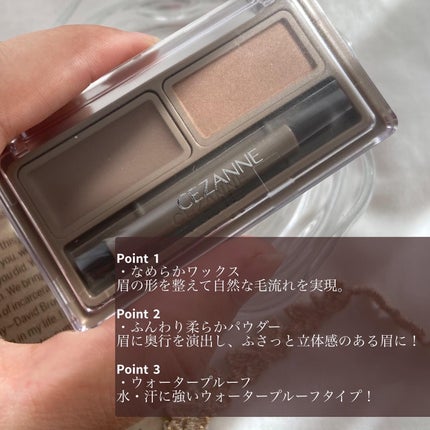 アイブロウワックス&パウダー/CEZANNE/アイブロウを使ったクチコミ(2枚目)