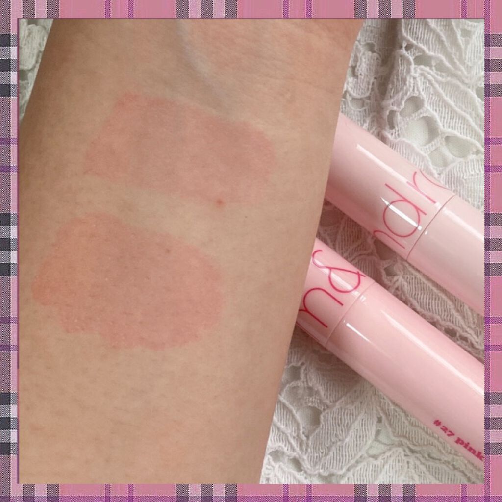 ジューシーラスティングティント/rom&nd/リップティントを使ったクチコミ（3枚目）