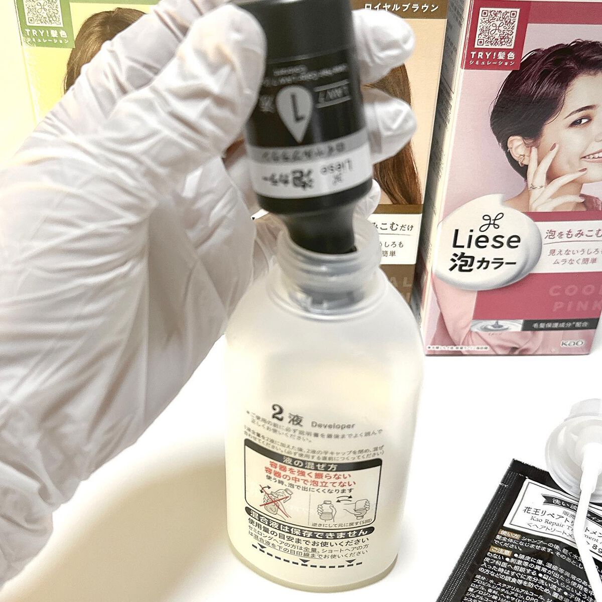 泡カラー/リーゼ/ヘアカラーを使ったクチコミ(3枚目)