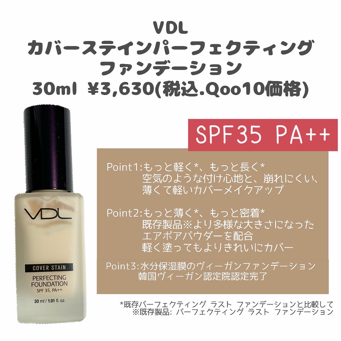 カバーステイン パーフェクティング ファンデーション A03 ナチュラルオークル02/VDL/リキッドファンデーションを使ったクチコミ（2枚目）