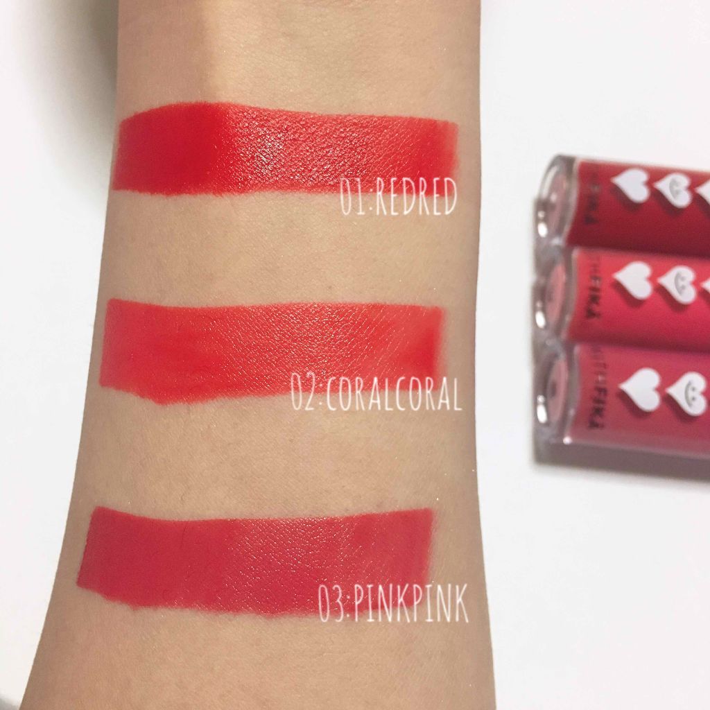 WITHFIKA シルキーベルベットリップティント/DAISO/リップティントを使ったクチコミ（3枚目）