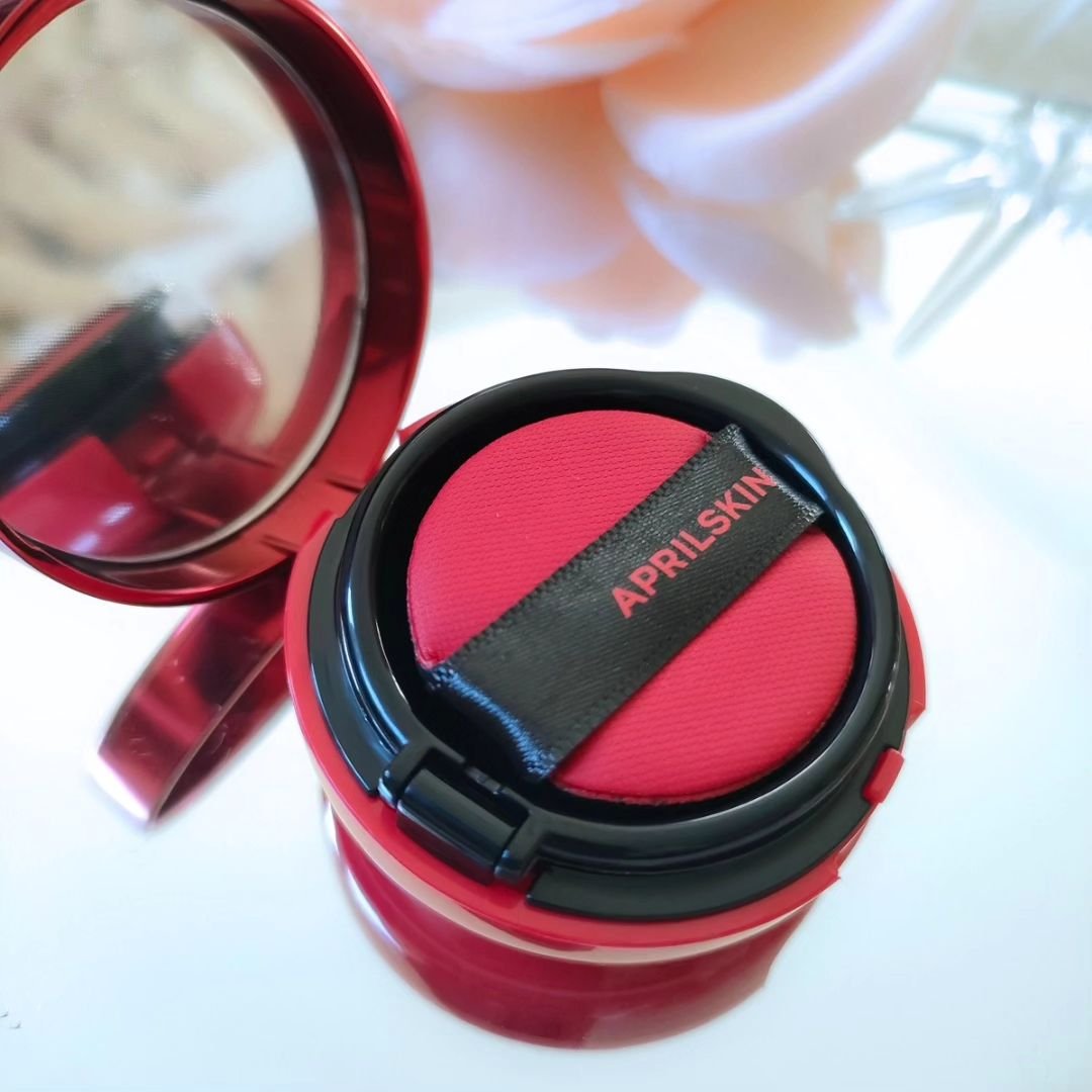 ハイパーカバーフィットクッション red/APRILSKIN/クッションファンデーションを使ったクチコミ（1枚目）