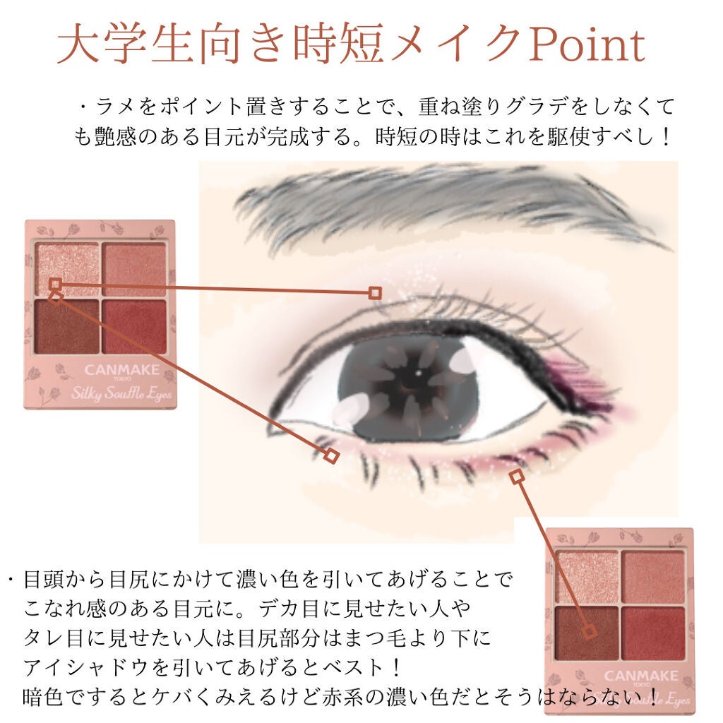 シルキースフレアイズ(マットタイプ)/キャンメイク/アイシャドウパレットを使ったクチコミ(4枚目)
