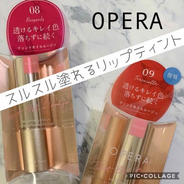 OPERA
リップティントN
08 バーガンディ
09 テラコッタ


今回、OPERA様からいただきました！
本当にありがとうございます！

オペラのリップティントといえば、
女子なら1本は持ってるは