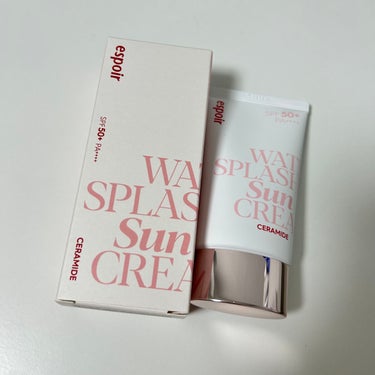 【使った商品】
espoir ウォータースプラッシュサンクリーム　セラミド
SPF50+ PA++++ 60ml 

【商品の特徴】
ピンクベースの日焼け止めで、伸ばした時から、みずみずしさが、感じられ