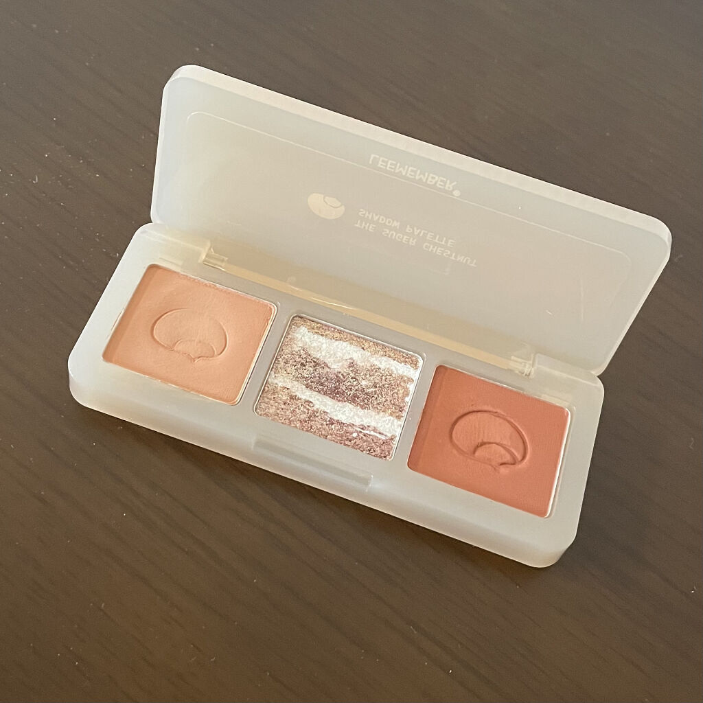 3色マロンアイシャドウパレット 01 ナッツビスコッティ（ツヤラメ）/LEEMEMBER/アイシャドウパレットを使ったクチコミ（1枚目）