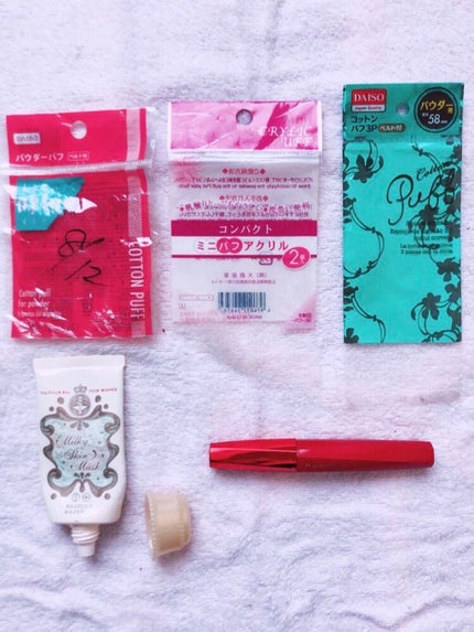 コットンパフ3Pベルト付き/DAISO/パフ・スポンジを使ったクチコミ(1枚目)