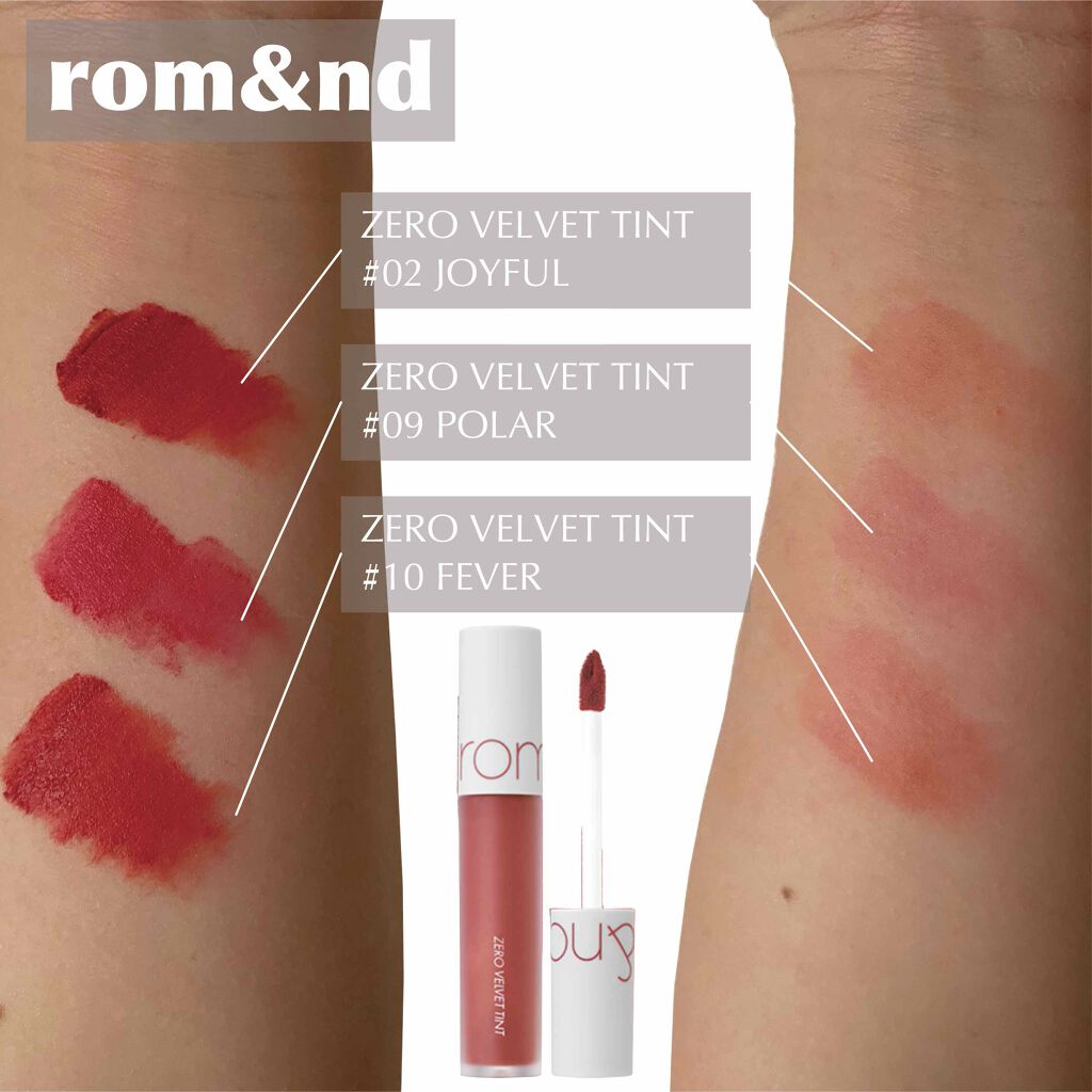 ジューシーラスティングティント/rom&nd/リップティントを使ったクチコミ（2枚目）