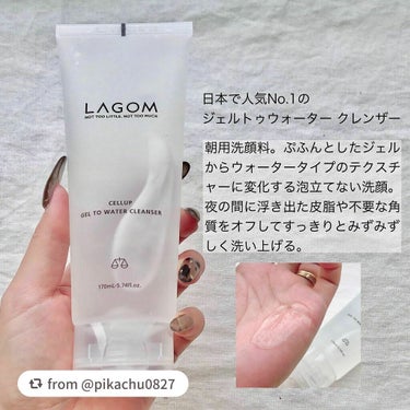 ラゴム ジェルトゥウォーター クレンザー(朝用洗顔)/LAGOM /洗顔フォームを使ったクチコミ（2枚目）