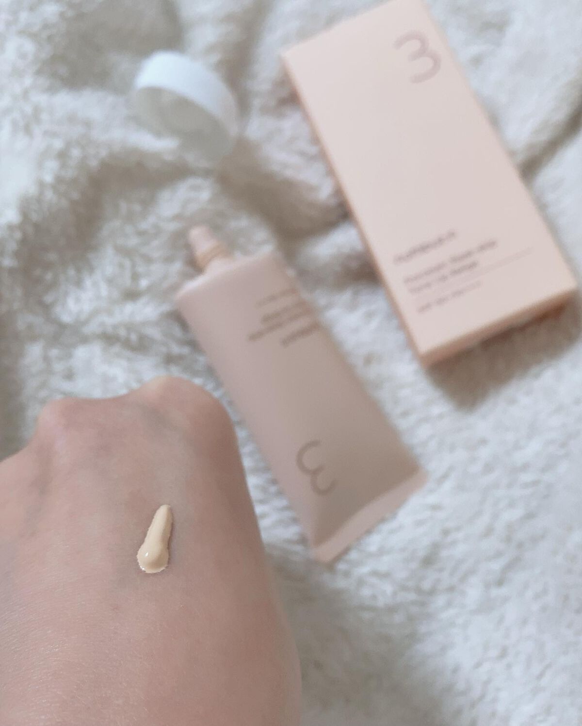 3番 ノーファンデ陶器肌トーンアップクリーム/numbuzin/化粧下地を使ったクチコミ(4枚目)