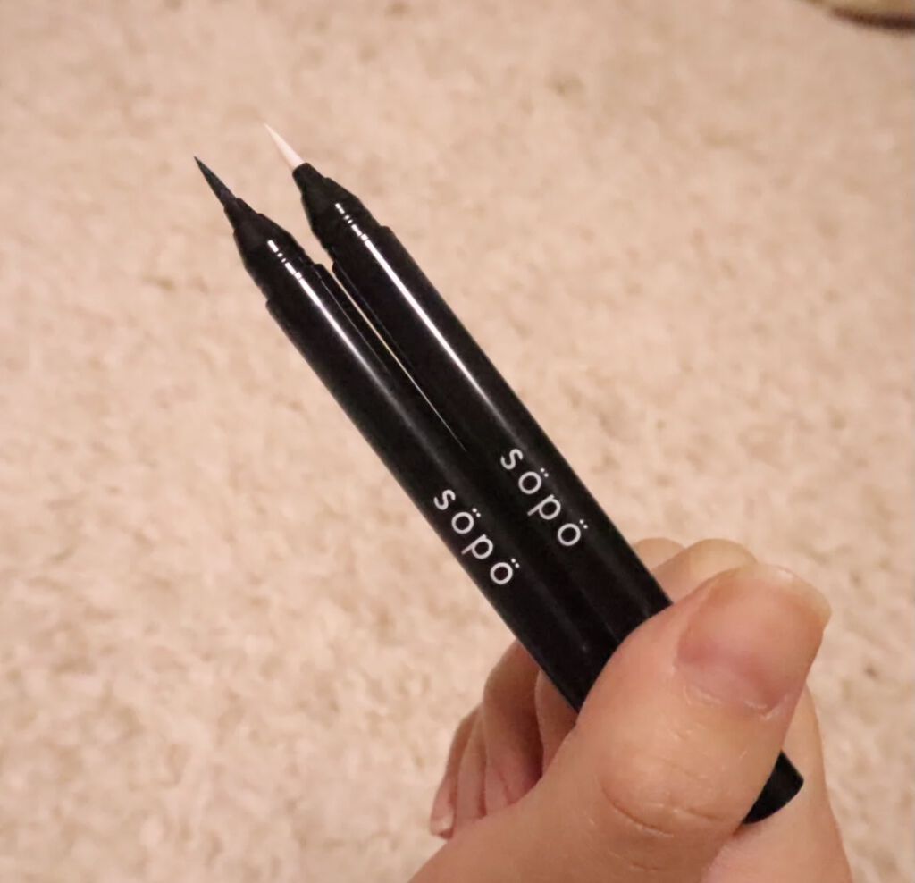 リキッドアイライナー 01 ダークネイビー/sopo/リキッドアイライナーを使ったクチコミ（2枚目）