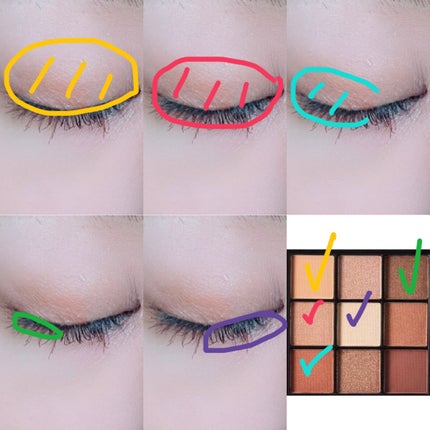 UR GLAM BLOOMING EYE COLOR PALETTE/U R GLAM/アイシャドウパレットを使ったクチコミ(2枚目)