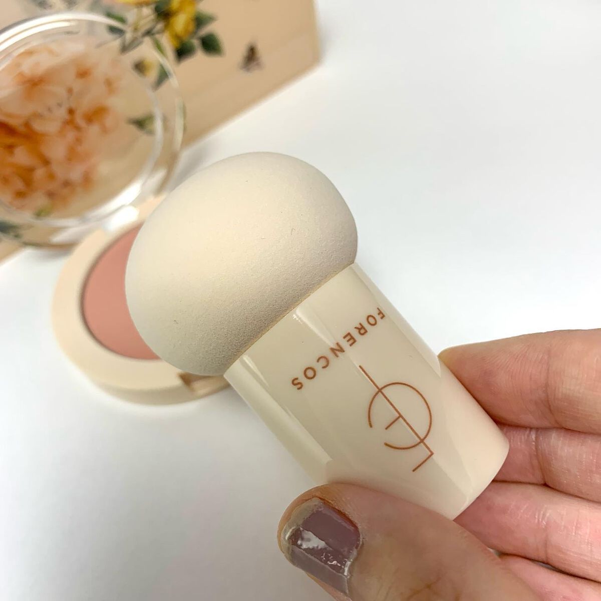 ベアブラッシャー パフ付き/フォレンコス/パウダーチークを使ったクチコミ(3枚目)