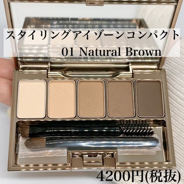 スタイリングアイゾーンコンパクト 01 Natural Brown/LUNASOL/アイシャドウパレットを使ったクチコミ（2枚目）