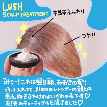 ラッシュ 現実頭皮のクチコミ「🩵💙
LUSH
scalp treatment
現実頭皮!!
これ凄いから皆んなにおすすめ.....」(3枚目)