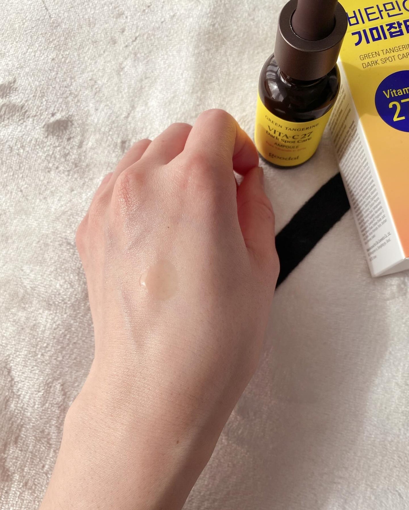 グリーンタンジェリンビタC27ダークスポットケアアンプル/goodal/美容液を使ったクチコミ(2枚目)