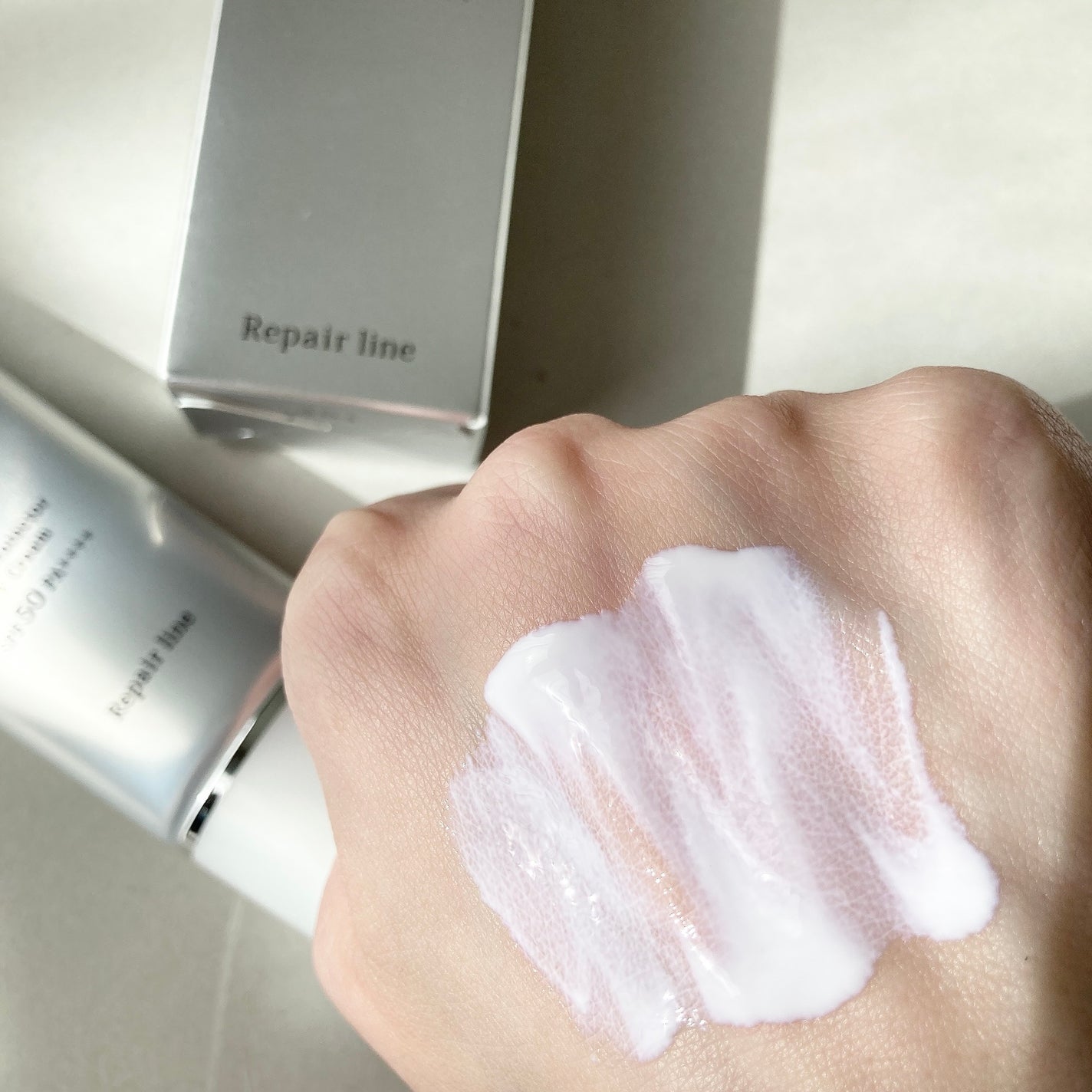 リソウ リペア パーフェクトUVクリーム/リソウコーポレーション/日焼け止めクリームを使ったクチコミ(2枚目)