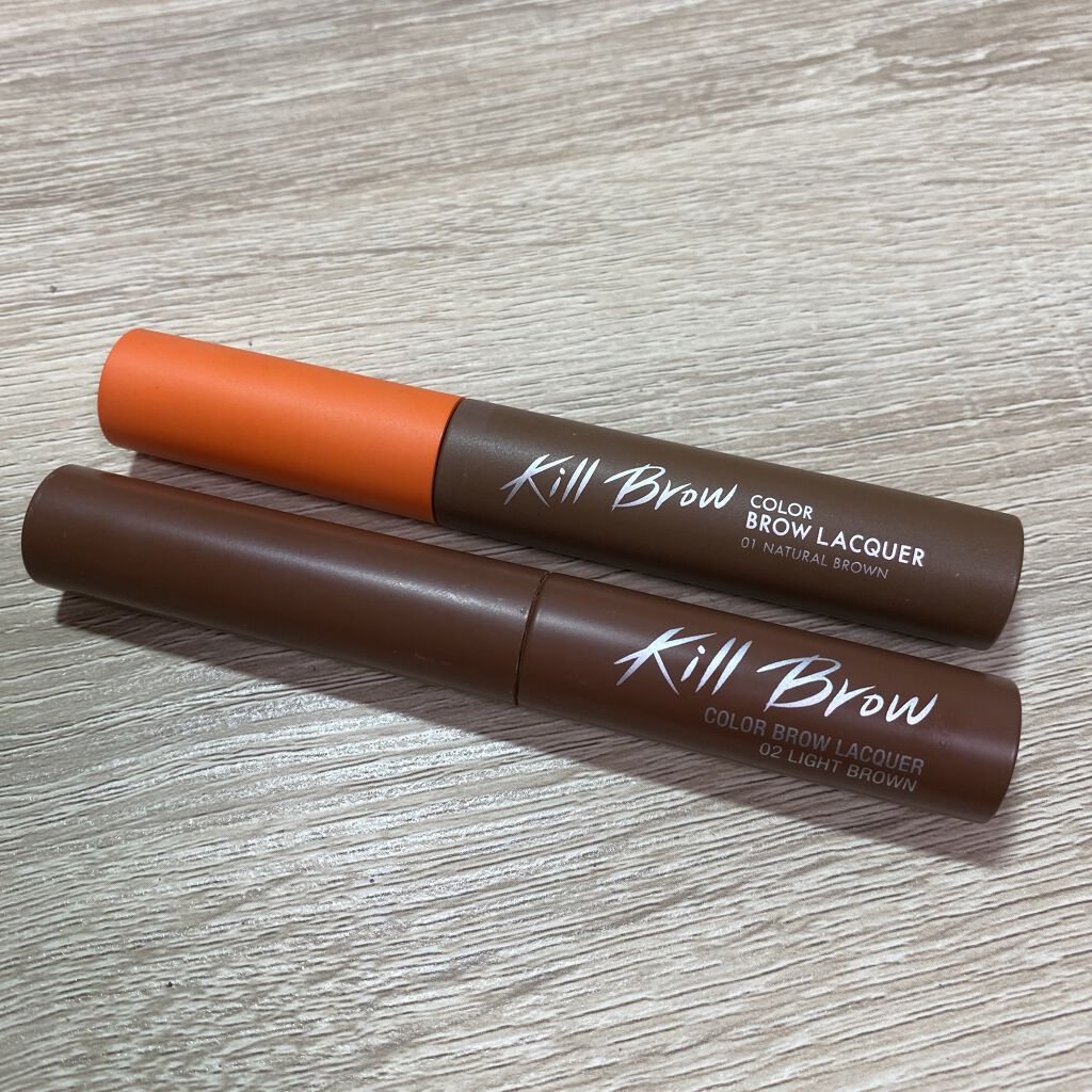 キル ブロウ カラー ブロウ ラッカー 01 NATURAL BROWN/CLIO/眉マスカラを使ったクチコミ（1枚目）
