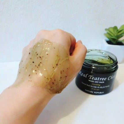 ネイチャーリパブリック リアルティートリー シカ ウォッシュオフパックのクチコミ「🌟リアル ティートゥリー シカ
ウォッシュ オフ パック
@naturerepublic の.....」(3枚目)