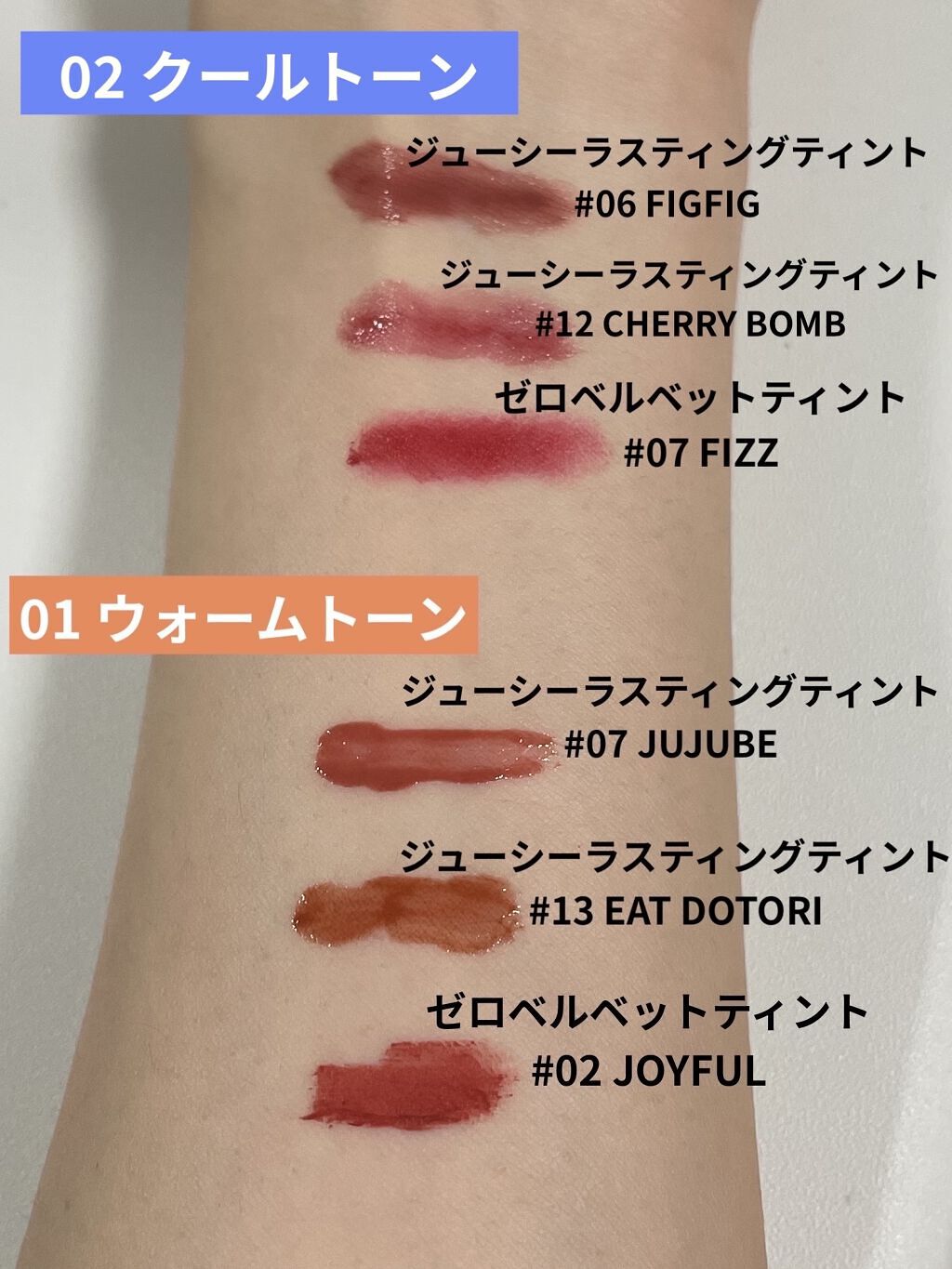 ベストティントエディション ミニリップキット/rom&nd/リップティントを使ったクチコミ（2枚目）