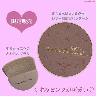 マシュマロフィニッシュパウダーブラシ くすみピンクベージュ(限定)/キャンメイク/メイクブラシを使ったクチコミ（3枚目）