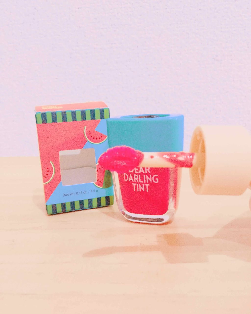 ディアダーリン ウォータージェルティント （アイスティント）/ETUDE/口紅を使ったクチコミ（3枚目）