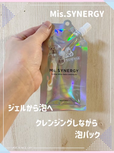 Ms.SYNERGY ディフェンス オールインワンジェルのクチコミ「ジェルから泡になる！
泡パックもできる不思議なクレンジング✨

シナジーホワイト毛穴クレンジン.....」（1枚目）