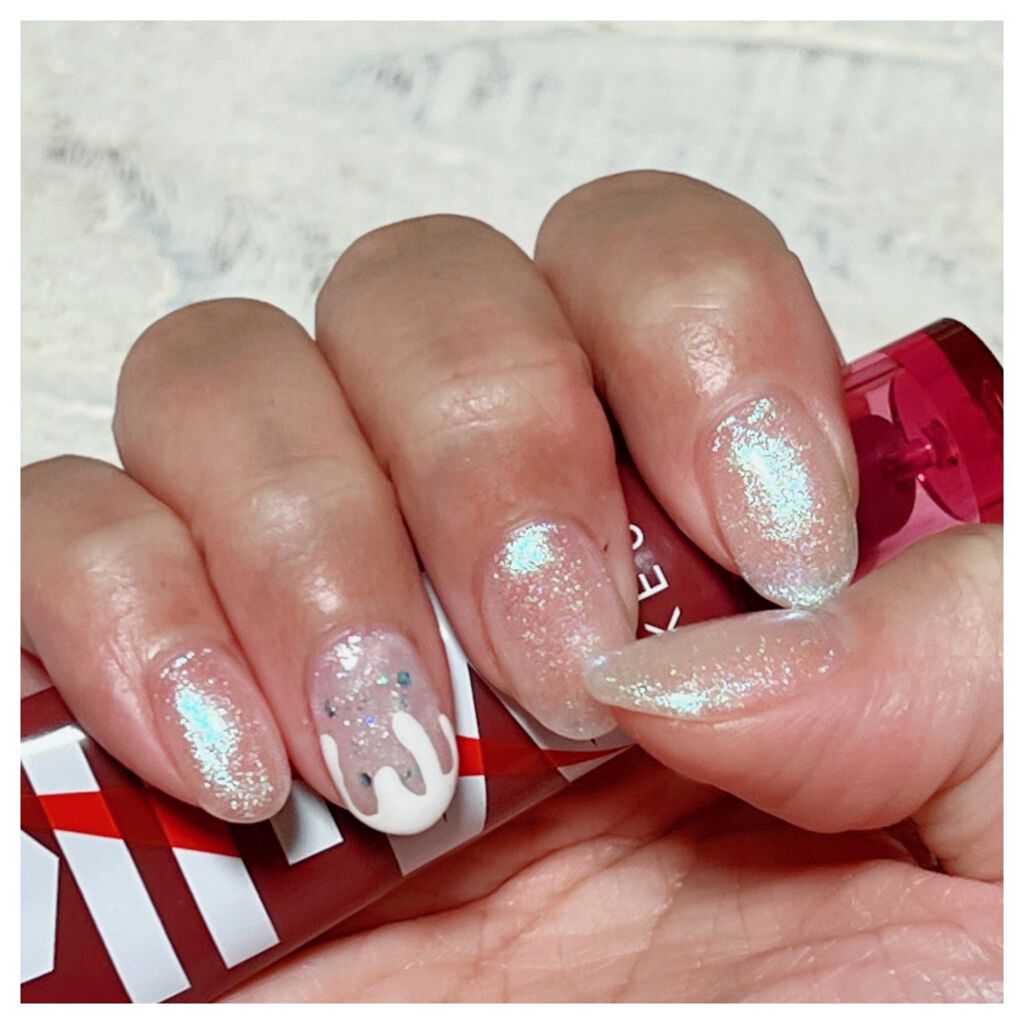 かぶららら on LIPS 「ネイルを変えました。新年ネイルのテーマは「冬」です☃️雪っぽく..」(2枚目)