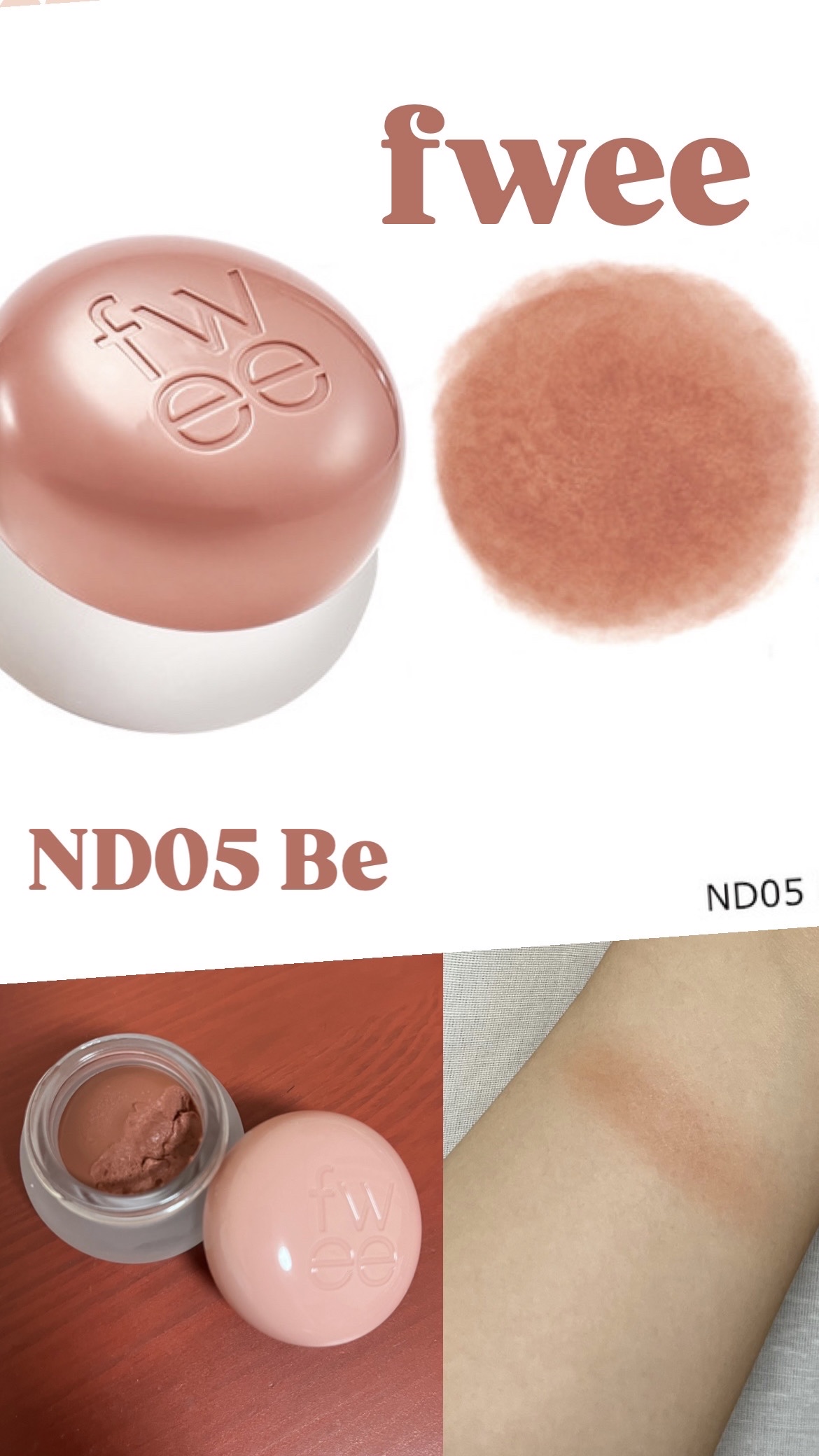 リップアンドチーク ブラーリープリンポット ND05 ビー/fwee/口紅を使ったクチコミ（1枚目）