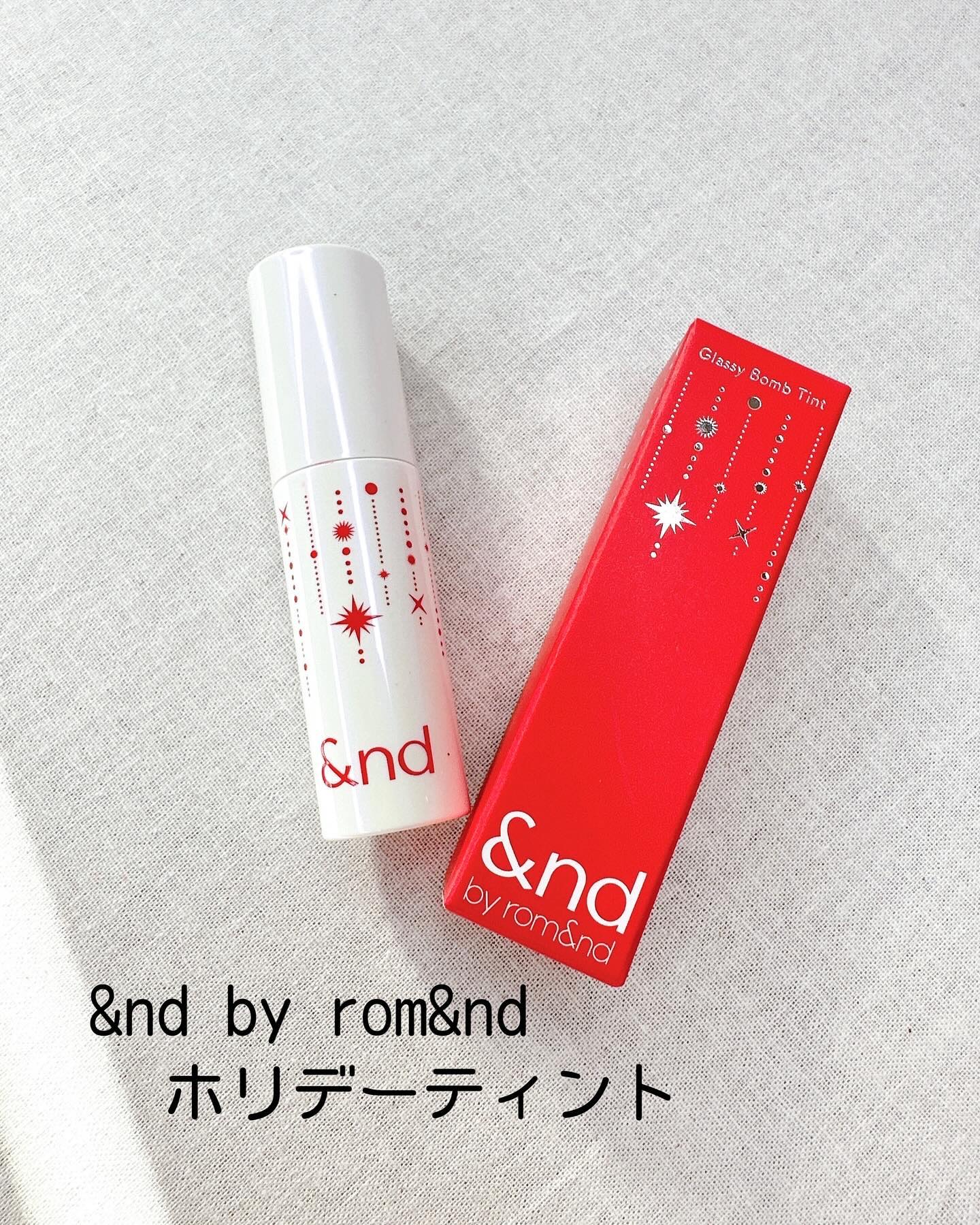 アンドバイロムアンド　グラッシーボムティント HL01 RED FLAKE/&nd by rom&nd/リップティントを使ったクチコミ（2枚目）