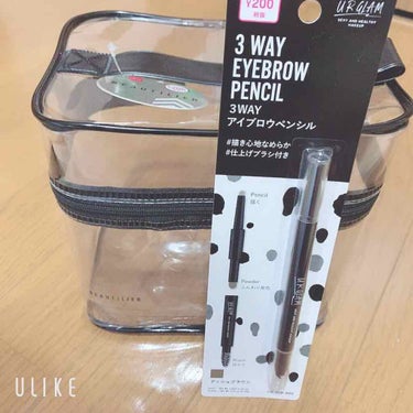 ☆UR GLAM　3WAY EYEBROW PENCIL  ¥200
（3WAYアイブロウペンシル）アッシュブラウン

☆DAISO クリアポーチ ¥200

有名なエクセルの3WAY EYEBROW 