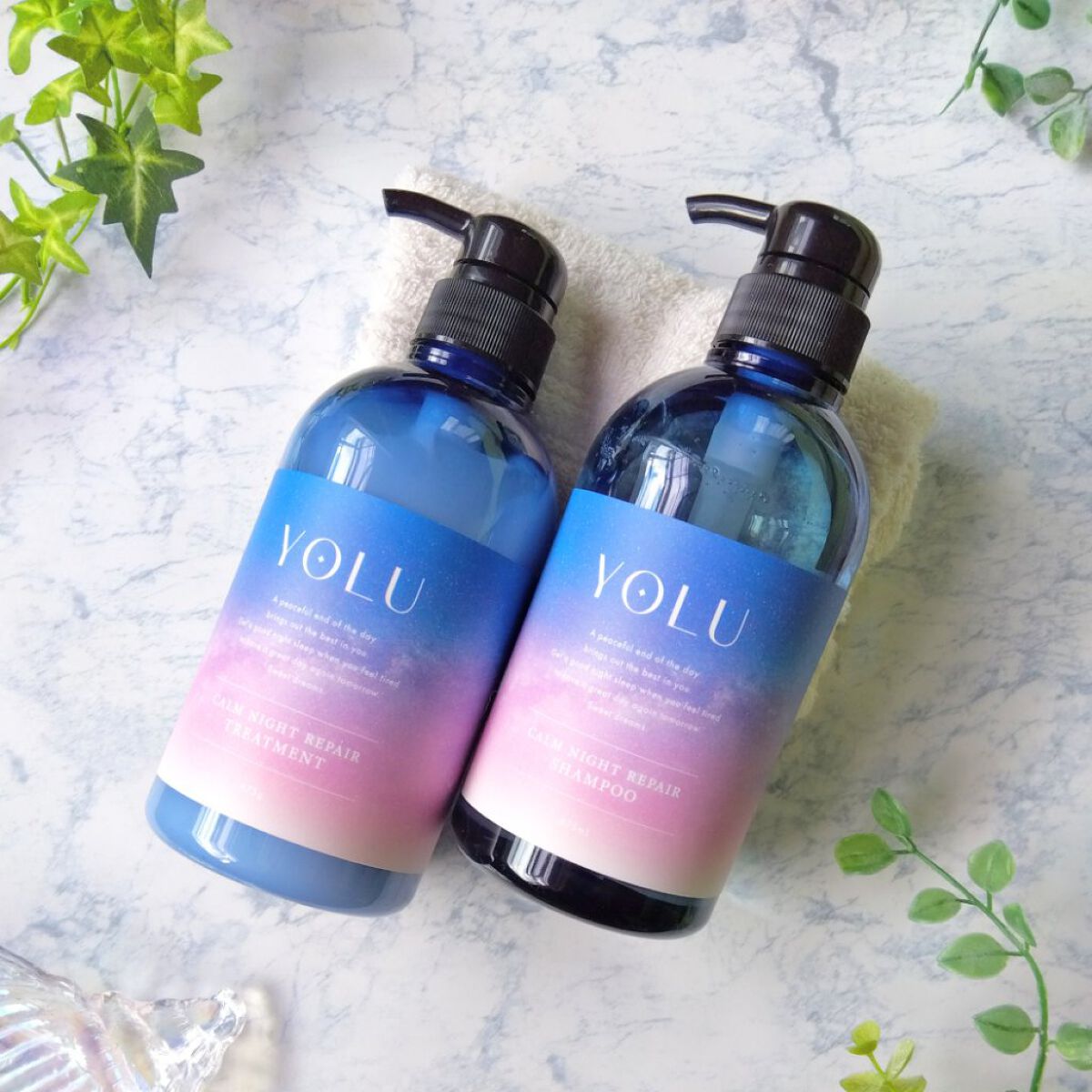 カームナイトリペアシャンプー／トリートメント/YOLU/市販シャンプーを使ったクチコミ（1枚目）
