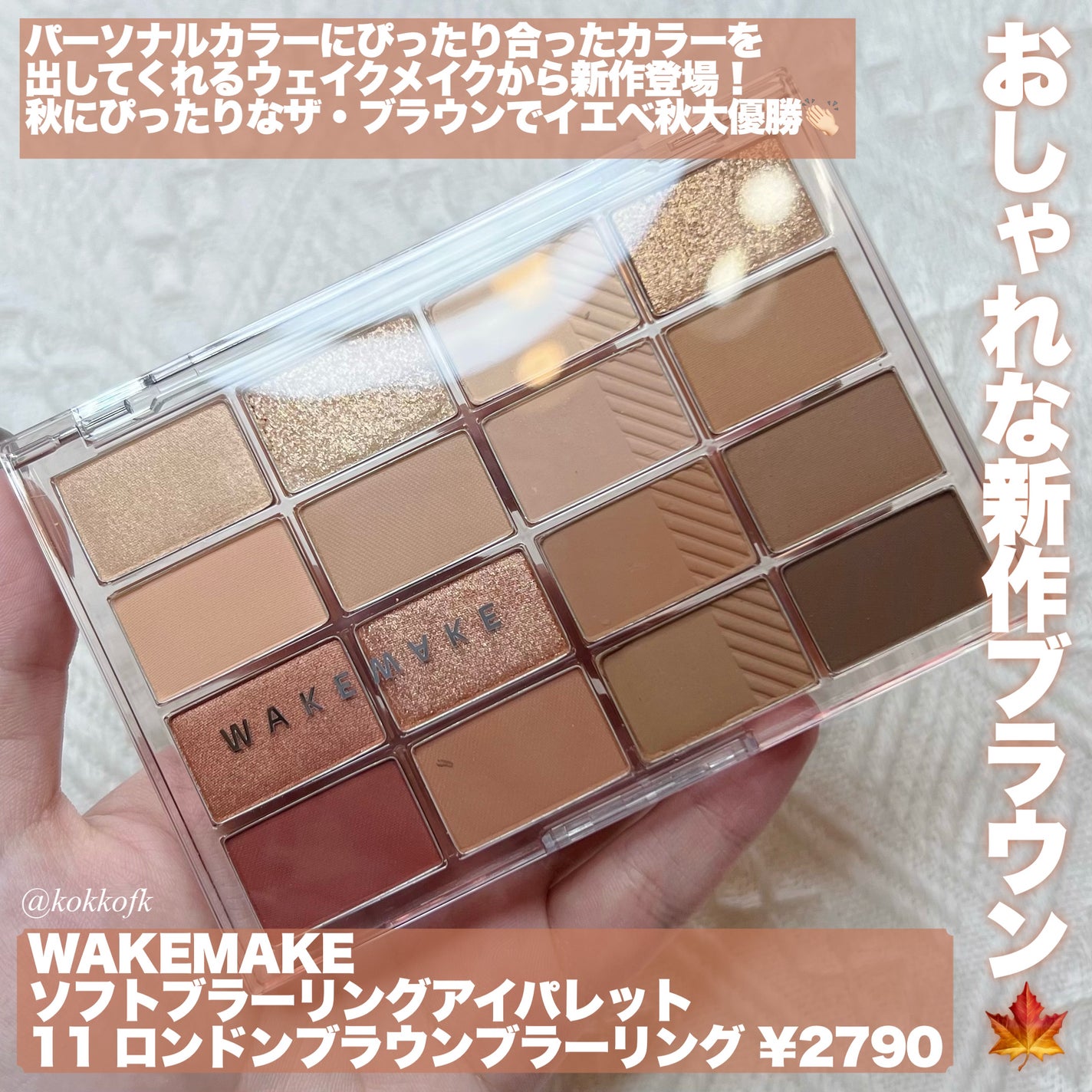 ソフトブラーリングアイパレット/wakemake/アイシャドウパレットを使ったクチコミ(2枚目)