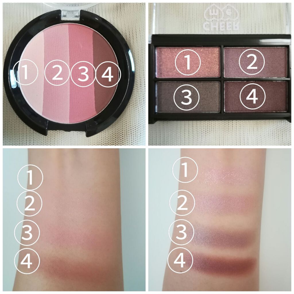 CHEER me COLOR アイシャドウ/セリア/アイシャドウパレットを使ったクチコミ（2枚目）