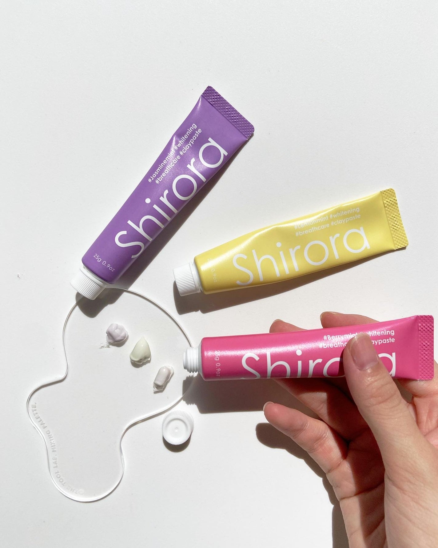 シローラクレイホワイトニングミニ3本セット(レモン&ジャスミン&ベリー)/Shirora/歯磨き粉を使ったクチコミ(2枚目)