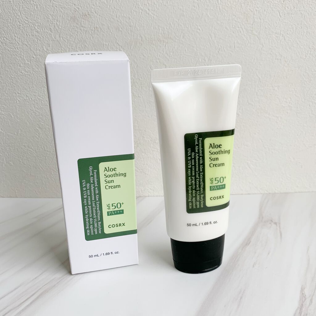 アロエスージングUVクリーム SPF50+ PA+++/COSRX/日焼け止めクリームを使ったクチコミ(1枚目)