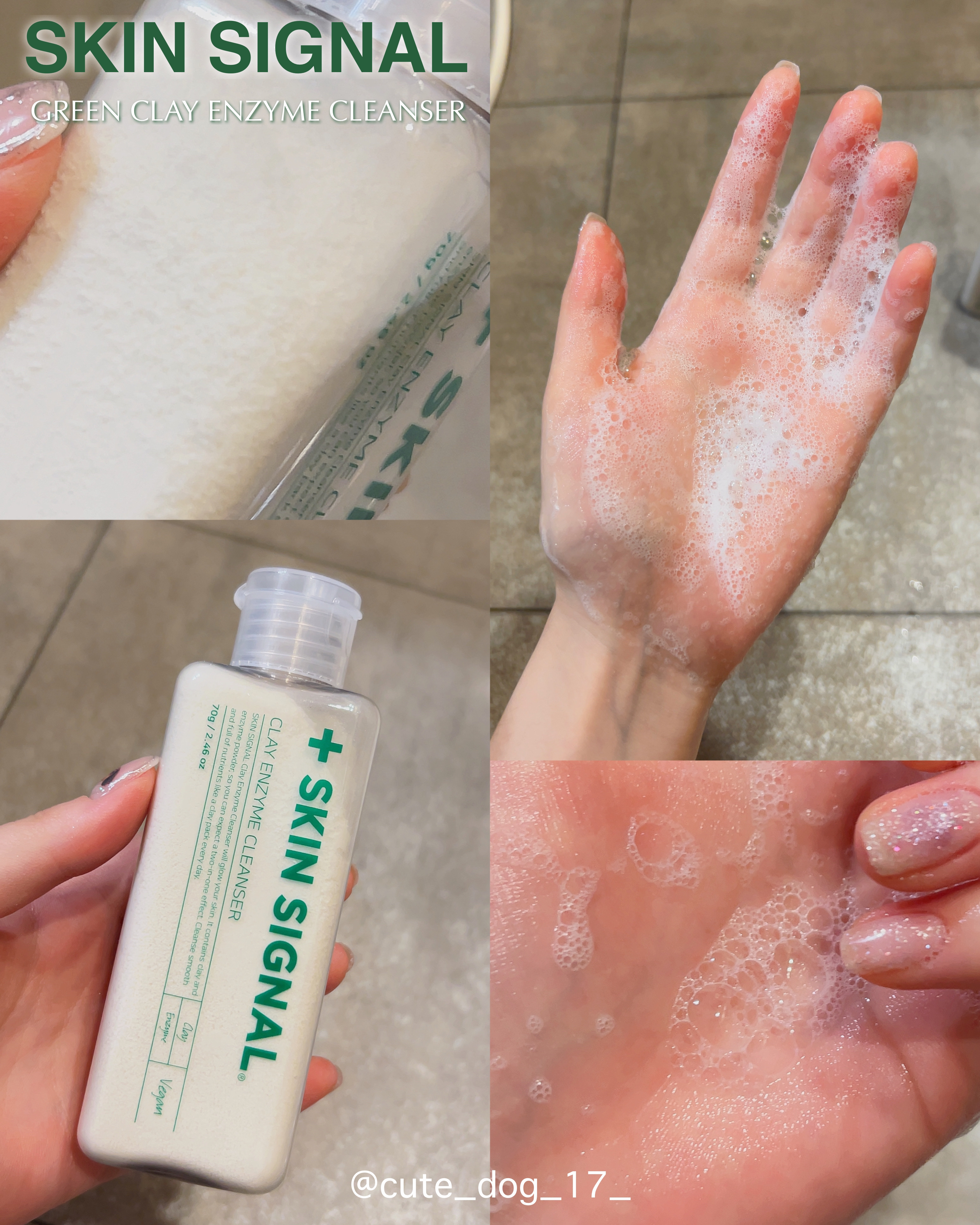 グリーン酵素クレンジング💚毛穴汚れを落として顔色改善👶🏻

SKIN SIGNAL 
GREEN CLAY ENZYME CLEANSER


精製水なしで天然成分のみを配合した粉末製剤🍐
荒れた肌を柔らかくして角質を除去します。
