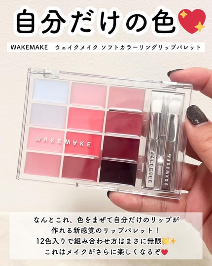 ソフトカラーリングリップパレット/wakemake/口紅を使ったクチコミ(3枚目)