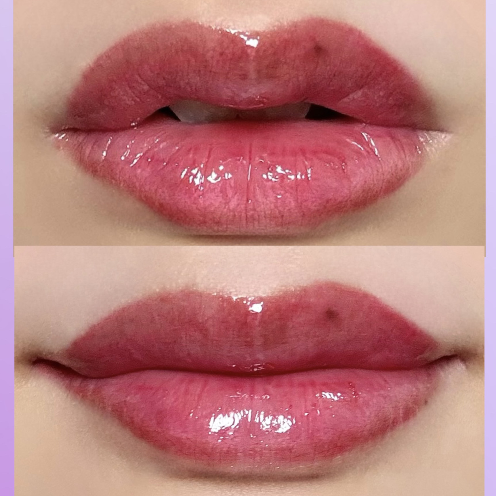 グラスティングカラーグロス/rom&nd/リップグロスを使ったクチコミ（3枚目）