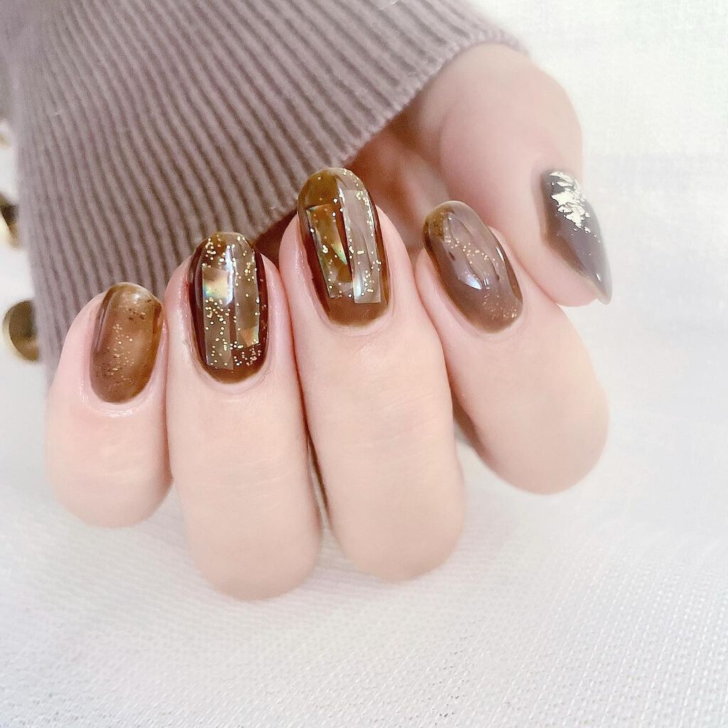 #セルフネイル,#TRILLネイル,#ロカリネイル,#シンプルネイル,#おしゃれネイル,#ジェルネイル,#セルフジェルネイル,#ニュアンスネイル,#オーロラネイル,#ブラウンネイル,#冬ネイル,#ベタ塗りネイル,#ムラネイルのネイルデザイン