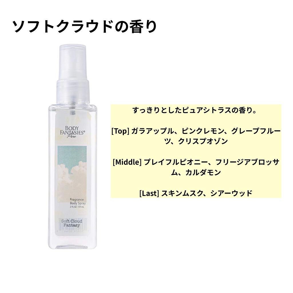 ボディファンタジー ピュア ボディスプレー ソフトクラウド 59mL/ボディファンタジー/香水(レディース)を使ったクチコミ(3枚目)